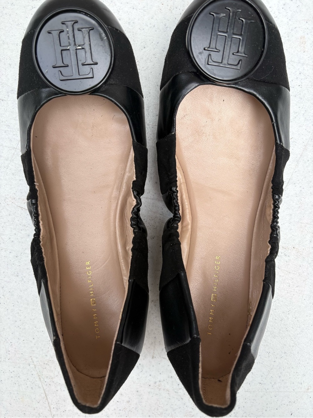 Tommy Hilfiger Black Logo Ballet Flats